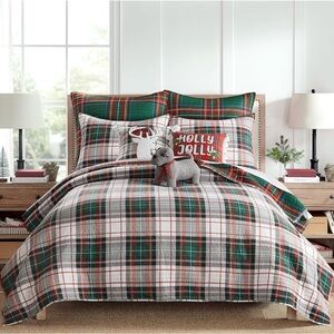 Levtex Plaid Quilt Set - Red, Green, White